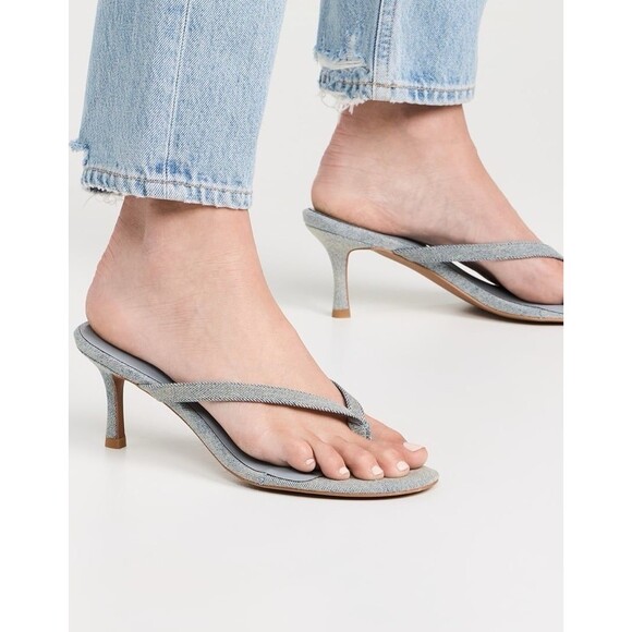 Good American Denim Thong Mule Sandal Size 9 - Picture 2 of 12